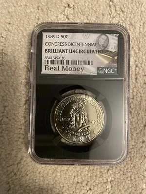 1989-D Congress Bicentennial Half Dollar 50C - NGC Brilliant Uncirculated - Image 1 of 2