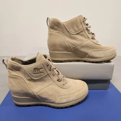 Sorel коричневый замшевый Evie Sport кружева на танкетке ботинок ботинки NL3817-251 размер 9,5 женщин - Изображение 1 из 4