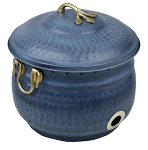 LifeSmart Garden Hose Storage Holder Pot w Lid, Antique Green/Stormy Slate 12X16 - Picture 1 of 21