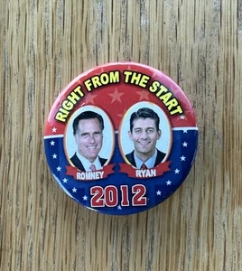 Mitt Romney Paul Ryan Jugate - 2012 GOP Campaign Pin Button - 1.75 Inches - Picture 1 of 2