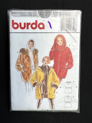 Burda 4720 Misses Jacket (Parka for Winter) Retro 1991 Pattern size 12-22 Uncut - Image 1 of 2