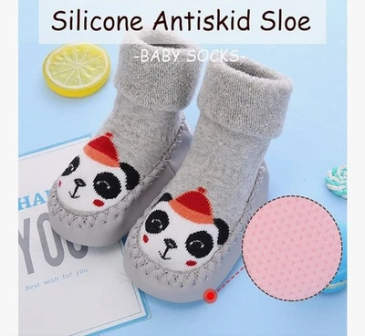 Lindo calcetín para niños pequeños zapatos antideslizantes zapatillas interiores cálidas 18-24 meses Foto 1 de 3