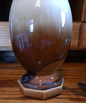 MCM Lamp Ombre Drip Glaze Vintage 16" x 5" Art Pottery Works - Image 1 of 4