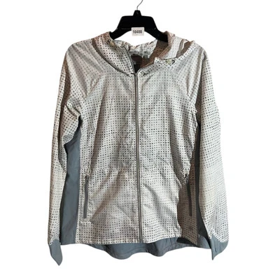 Athleta Windbreaker Jacket Gray Mesh Lined Pockets Lightweight Womens Size L - Image 1 of 4