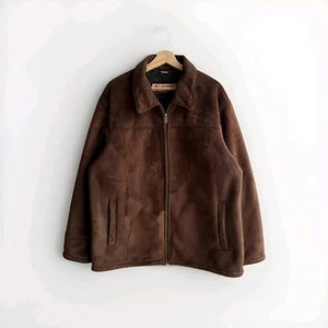 Columbia Jacket Men's Size XL Brown Bomber Suede Sherpa Lined Pockets Outdoor - Picture 1 of 10