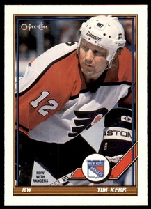 1991-92 O-Pee-Chee Tim Kerr New York Rangers #164