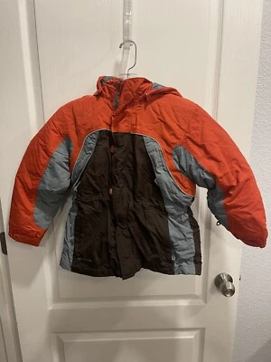 Lands' End 3-in-1 Ski Snowboard Jacket Orange/Brown Shell  Boy's L 6x-7 - Image 1 of 4