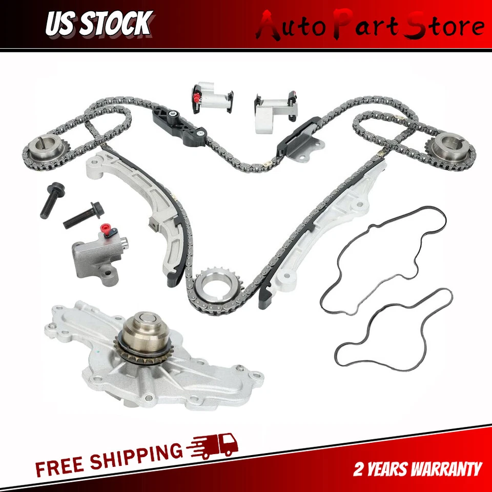 Kit de corrente de distribuição bomba de água para 07-10 Ford Edge Taurus Lincoln Mkz V6 3.5 3.7L - Imagem 1 de 4