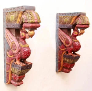 Estatua de pájaro de madera antiguo hogar jardín decoración del templo - Imagen 1 de 6
