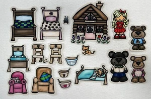 Small Goldilocks & The Three Bears Felt Figures For Flannel Board Stories - Picture 1 of 2