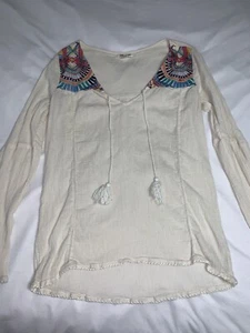 Billabong Boho Long Sleeves Button Up Top Size Large B35 - Picture 1 of 7