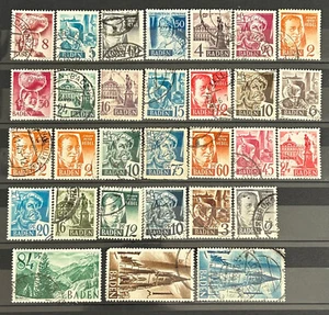 German state Baden lot of 30 early stamps used /652 - Picture 1 of 1