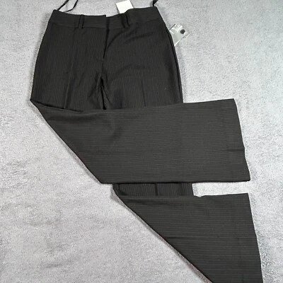 Pantalones acampanados Alfani para mujer negros a rayas talla 4 cintura elástica contorneada Foto 1 de 4