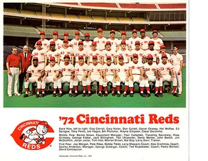 1972 CINCINNATI REDS 8X10 TEAM PHOTO  ROSE BENCH PEREZ OHIO  BASEBALL USA - Picture 1 of 1