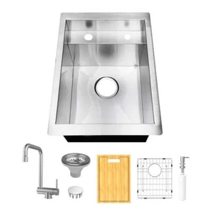 Glacier Bay Bar Sinks 15"Lx21"Wx10"D Sound Dampening Workstation Zero Radius - Picture 1 of 5