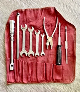 VINTAGE Mercedes-Benz 10 Piece Roll Tool Kit 1976 SLC Red Walter Heyco - Picture 1 of 11
