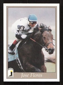 #A019 JOSE FLORES #93 1996 Jockey Horse Racing Card FREE SHIPPING