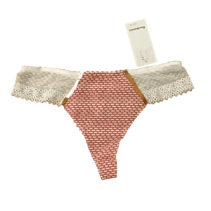 Passionata Lovely Passion Panties Damen String Tanga mit Spitze Erdbraun/Weiß - Bild 1 von 2