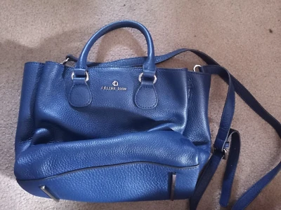 Bolso de mano Celine Dion de cuero azul marino con asa superior Foto 1 de 3