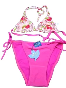 TRAJE DE BAÑO Bikini Dos Piezas Buzios Brasil Pequeña Flor Rosa Fieltro Nuevas Etiquetas - Imagen 1 de 9