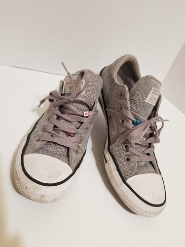 Scarpe Converse Chuck Taylor All Star Shoreline lavorate a maglia grigie bianche da donna taglia 8