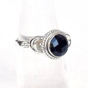 Massiver 925 Sterling Silber Ring Schwarz Onyx Ring Onyx Schmuck Handarbeit - HR249 - Bild 1 von 4