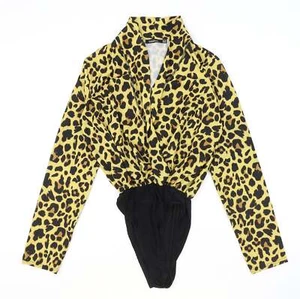 Boohoo Womens Brown AnimalPolyester Blend Bodysuit One-Piece Size 10 Leo - Picture 1 of 12