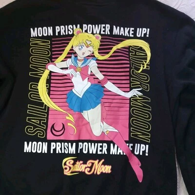 Sailor Moon Pullover Sweatshirt Womens Black Long Sleeve Anime Size XXL - Изображение 1 из 4