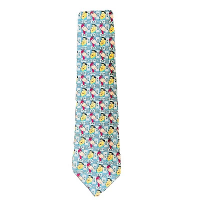 [VINTAGE The Flintstones 100% Silk Tie Warner Bros Cartoon Network - Blue - Image 1 of 3