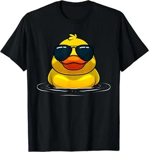 Cool Duck For Men Women Kids Rubber Duck Lovers Sunglasses T-Shirt Size S-5XL - Picture 1 of 2