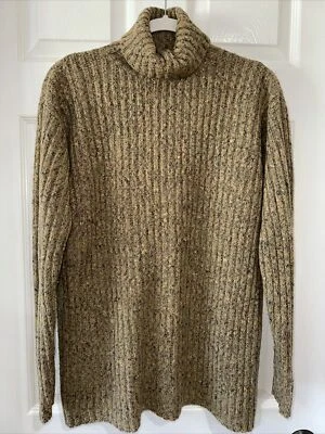 Suéter para mujer Reflections by Spiegel pequeño cuello alto mezcla de lana tostado multi usado en excelente estado Foto 1 de 4