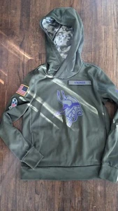 Minnesota Vikings Salute To Service Nike On Field Men's Hoodie Sweatshirt - Sz S - Picture 1 of 10