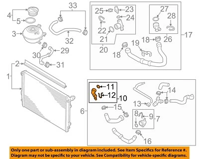 Componentes de radiador de refrigeração Audi OEM 15-20 A3 Quattro - acoplamento 5Q0122291DA - Imagem 1 de 2