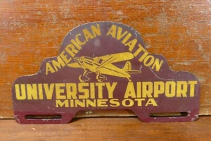 RARE 1940s Original University of Minnesota Airport License Plate Topper Sign - Picture 1 of 12