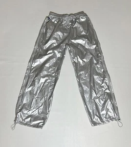 UNUSED.LAB Metallic Silver Foil Elastic Parachute Pants Fits 24” - 26” Waist - Bild 1 von 11