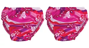 2Pack Pink Flower Reusable Swim Diaper Small 3M6M / 1417 LBS - Picture 1 of 3