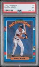 1991 Donruss 4 Barry Bonds Fresh Grade PSA  NEAR MINT 7 Fresh Slab