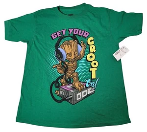 Marvel Kids Green Graphic Print "Get Your Groot On!" Short Sleeve T-Shirt Size 6 - Picture 1 of 8