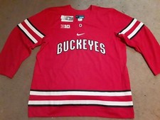 Nike Ohio State OSU Buckeyes NCAA Authentic Scarlet Grey Red Hockey Jersey 1 XXL