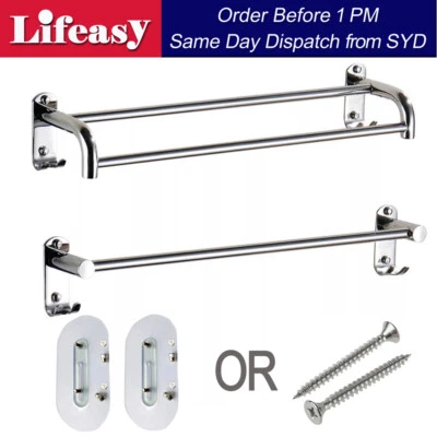 Punch Free Screw Sticker Towel Rail Rack Stainless Steel Wall Mount Bolt Nut  - image 1 of 4