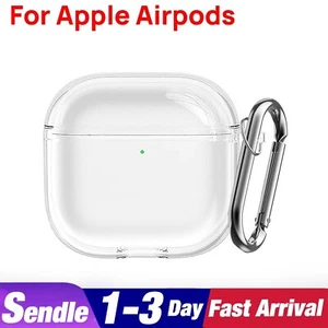 For Apple AirPods 4 3 2 Pro Clear Case Cover Silicone Transparent With Lanyard - Picture 1 of 11
