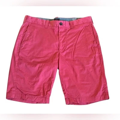 J. Pantalones Cortos Crew 10” Nantucket Rojo Chino Frente Plano Algodón Para Hombres 31 Preppy Elastizados Foto 1 de 4