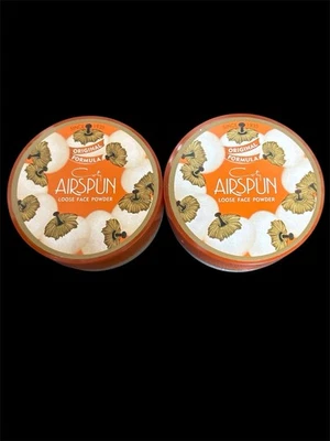 Set Of 2 Vintage AIRSPUN Face Powder Talc by COTY Translucent #070-24 2.3 oz - Image 1 of 2