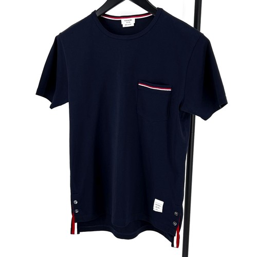 T shirt Thom Browne tasca manica corta blu navy MJS010A 133090143