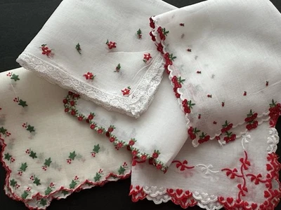 A+ Temblor 3D Flor Rosa Roja Bordado a Mano Madeira Vintage Foto 1 de 4