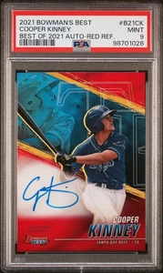 2021 Bowman's Best Cooper Kinney Red Refractor Auto /10 PSA 9 Pop 1 None Higher - Picture 1 of 2