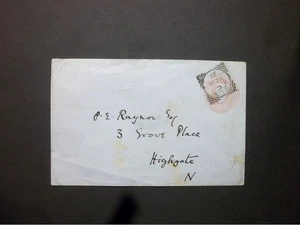 GB Cambridgeshire Stationery 1881 QV 1d Envelope (H&B EP27) ELY Squared Circle - Bild 1 von 2