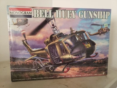 NEW Monogram Bell Huey Gunship SEALED BOX 85-4675 Model Helicopter - Image 1 of 4