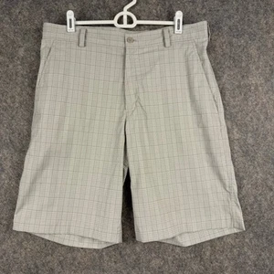 Nike Golf Dri-Fit Men’s Flat Front Shorts Gray White Plaid Size 43 10” EUC 952 - Picture 1 of 7