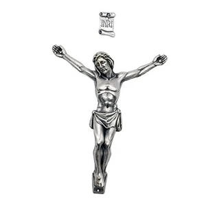 Silver-Tone Metal Corpus and INRI Sign | Make a Custom Crucifix | DIY Catholic - Picture 1 of 4